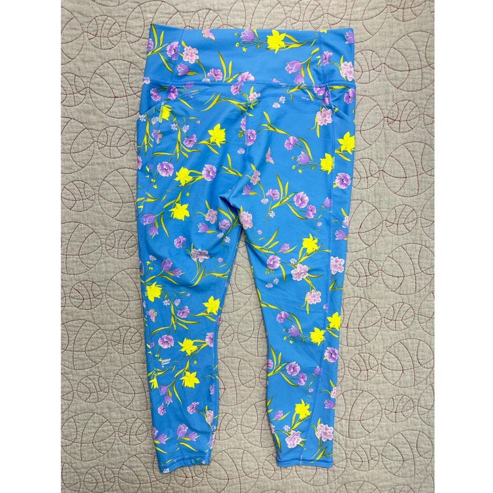 Fabletics Oasis PureLuxe Blue Floral Daffodil Dream / Women's XL - Picture 3 of 4